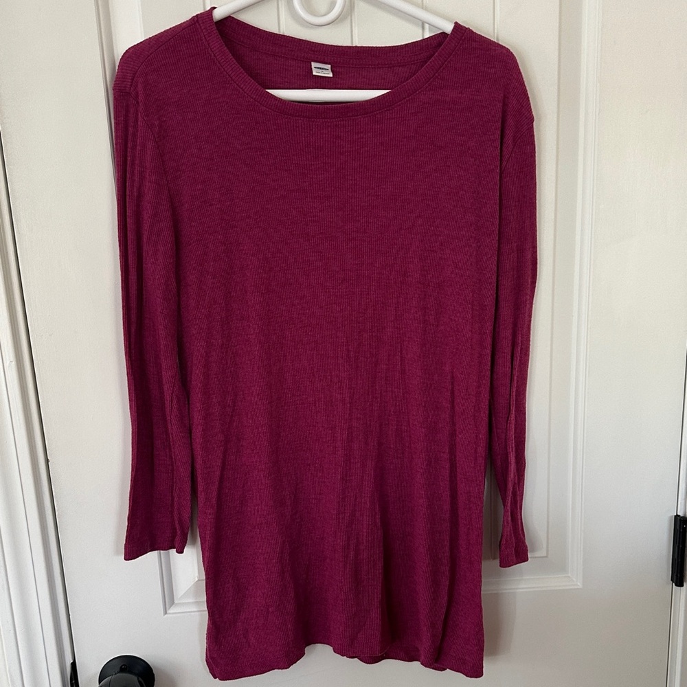 Old Navy Women's Long Sleeve Top in Deep Pink